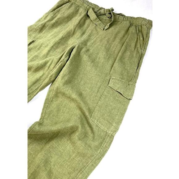 Aerie Olive Green Linen Blend Cargo Joggers - Picture 3 of 4